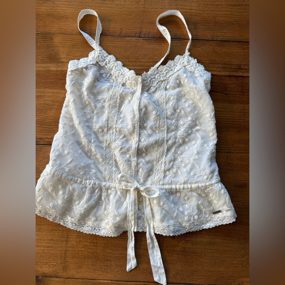 Hollister Ivory Lace Tank Top NWT